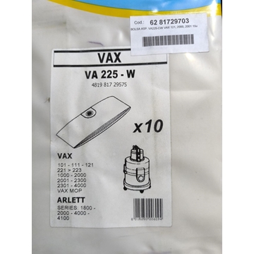 BOLSA ASPIRADOR VAX, ARLRTT, ELECTROLUX, Z74, CAJA 10 BOLSAS, VER FOTO MODELOS, ASPIRADOR DE CUBO,  VA225-W - Imagen 2