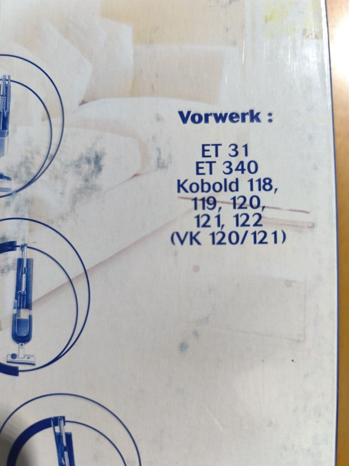 BOLSA ASPIRADOR VORWERK, CAJA 4 BOLSAS FIBRA + 1 FILTRO MOTOR, VER FOTO MODELOS, VK226-MW - Imagen 2