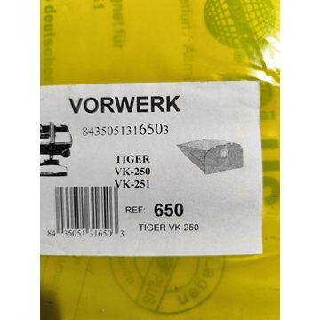 BOLSA ASPIRADOR VORWERK, CAJA 5 BOLSAS PAPEL, CARTON 225MM, DIAMETRO 54MM, VK250 - Imagen 1