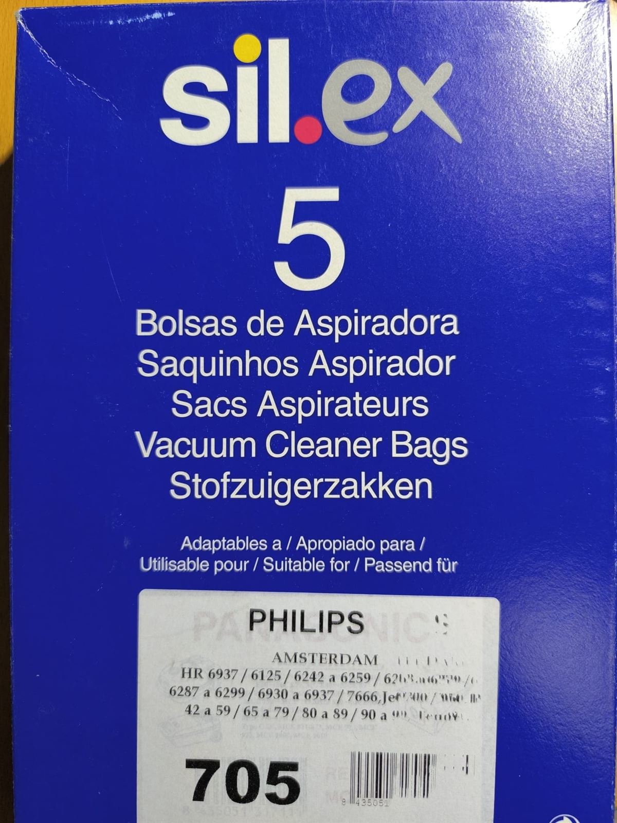 BOLSA ASPIRADORA PHILIPS AMSTERDAM, CAJA 5 BOLSAS, VER FOTO MODELOS, 482201570047 - Imagen 1
