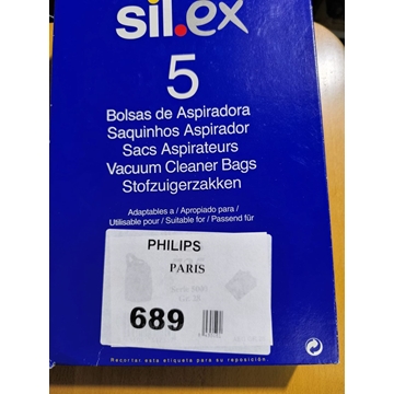 BOLSA ASPIRADORA PHILIPS PARIS, CAJA 5 BOLSAS, 689 - Imagen 1