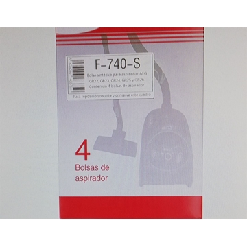 BOLSA PARA ASPIRADOR AEG GR22, GR23, GR24, GR25, CAJA 4 BOLSAS,  F-740-S - Imagen 2