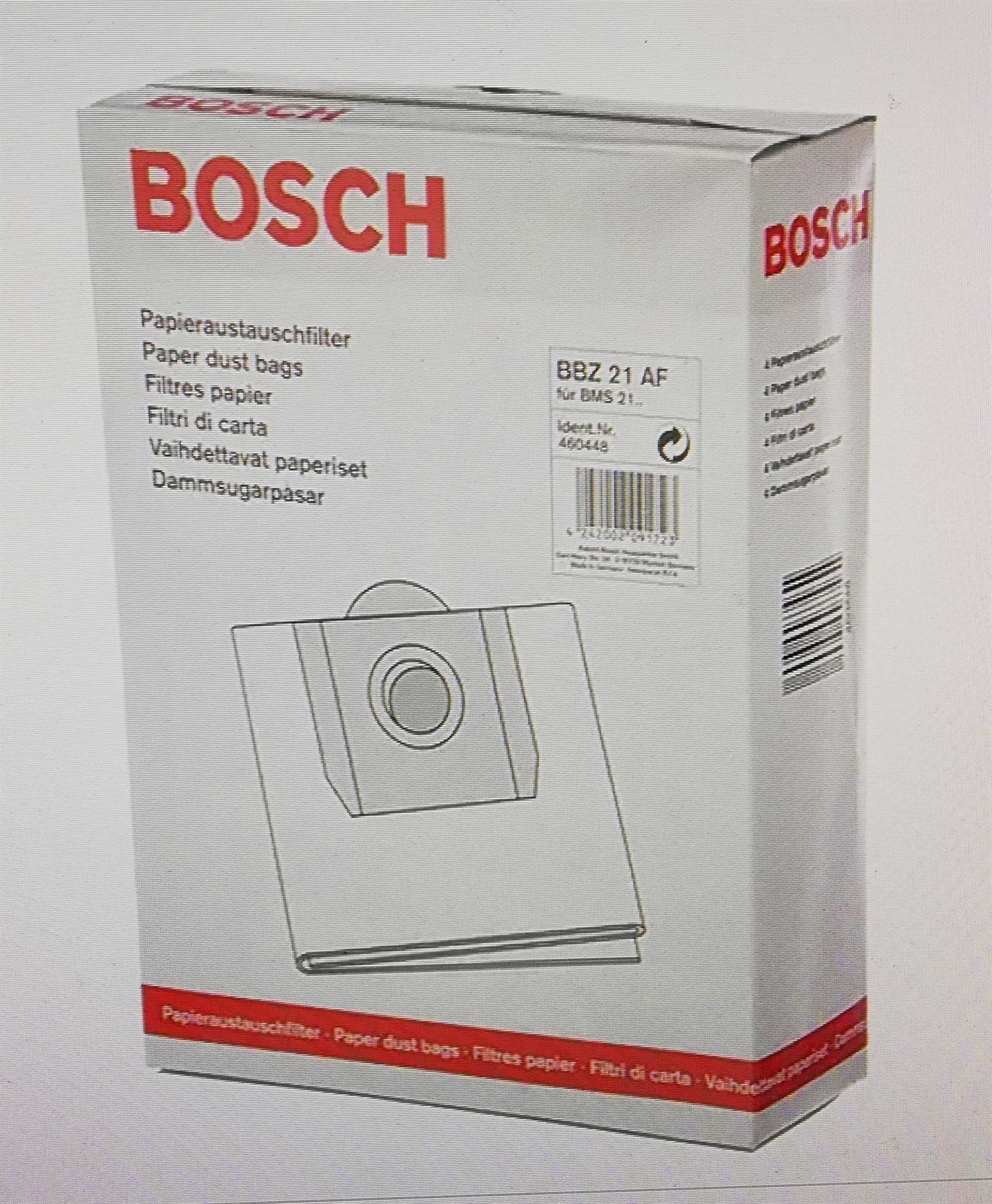 BOLSA PARA ASPIRADOR BOSCH BMS1000/01, RECAMBIO ORIGINAL, PAQUETE 4 BOSLSAS, 00460448 - Imagen 1