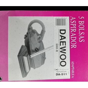 BOLSA PARA ASPIRADOR DAEWOO RC6005B, CAJA 5 BOLSAS,  F-511 - Imagen 2