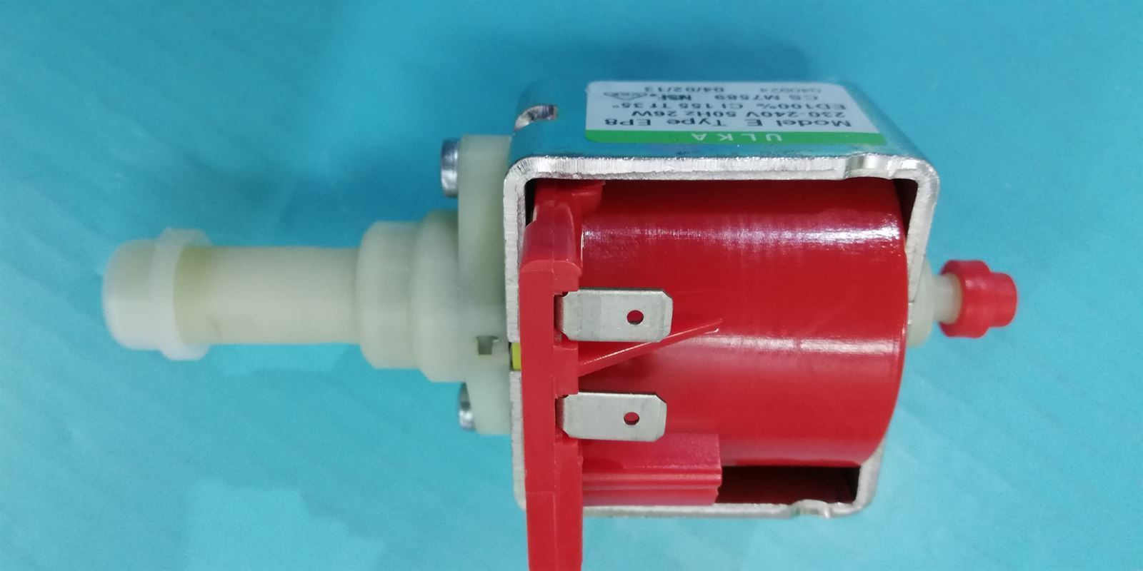 BOMBA CAFETERA DOMESTICA, BOMBA MAQUINA VENDING, BOMBA ULKA VIBRATORIA, 26W, 230V, ALTERNA 50 Hz, 2,5 BAR, 1200 CC/ MINUTO,  ON/OFF 100%, LONGITUD 122 MM, SALIDA ROSCA HEMBRA 1/8, ENTRADA  6 MM, 7360010005 - Imagen 2
