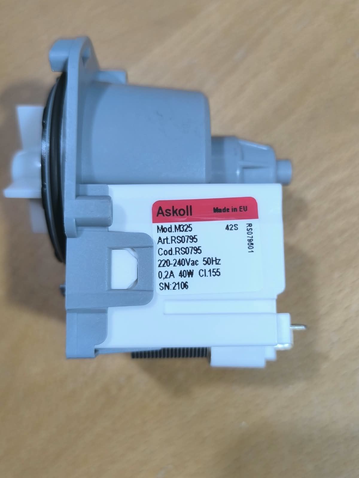 BOMBA DESAGUE LAVADORA ELECTROLUX, AEG, ZANUSSI, MEDIO GIRO, ASKOLL, 1268833132 - Imagen 3