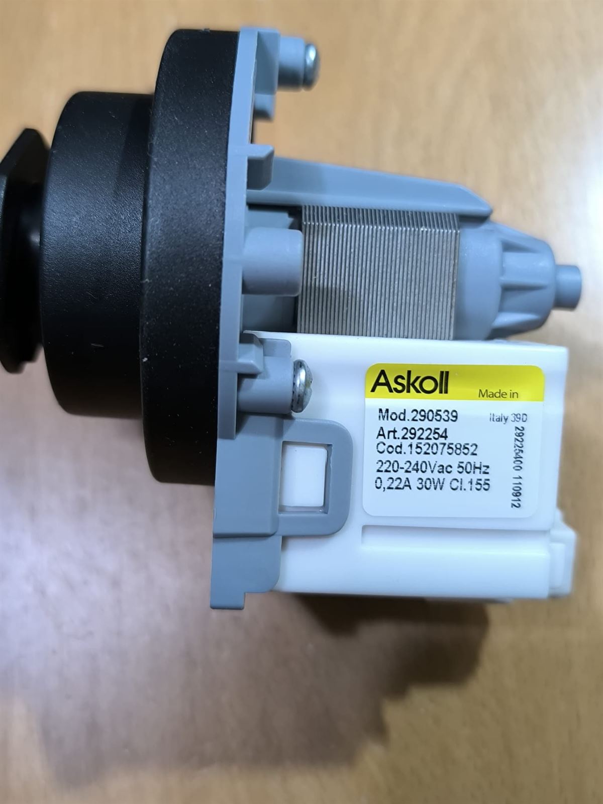 BOMBA DESAGUE LAVAVAJILLAS ELECTROLUX, AEG, ZANUSSI, RECAMBIO ORIGINAL, 1520758507 - Imagen 4