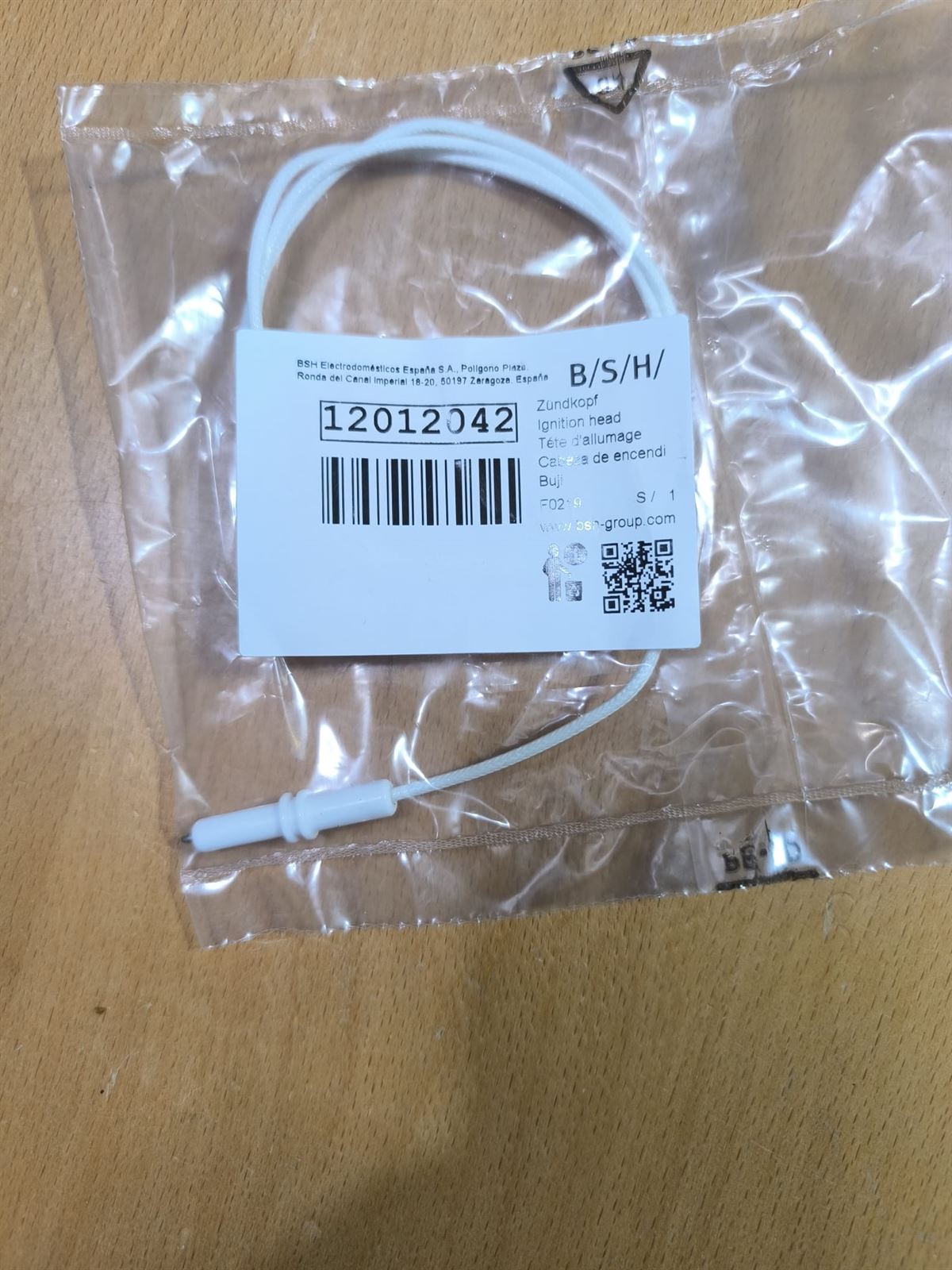 CABEZA ENCENDIDO COCINA BALAY, BOSCH, SIEMENS, CABLE ENCENDIDO+BUJIA, RECAMBIO ORIGINAL, 12012042 - Imagen 2