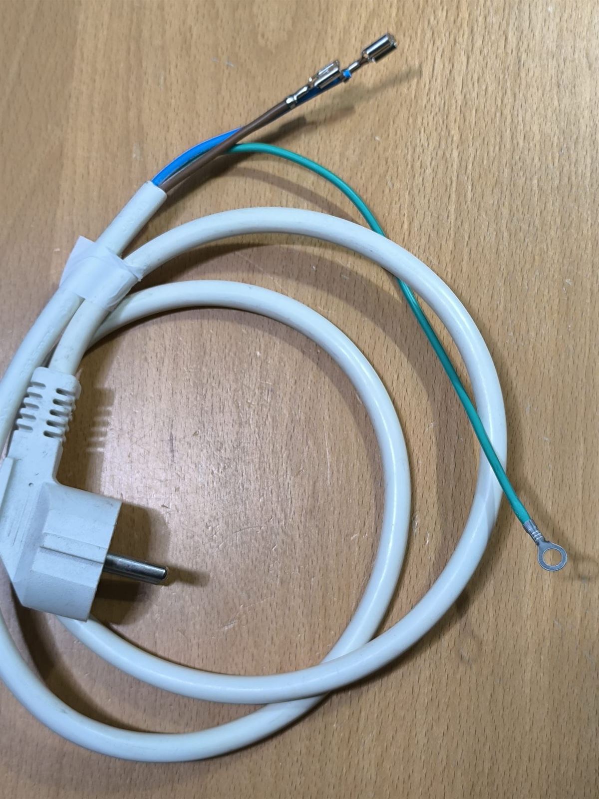 CABLE ALIMENTACION HORNO, LAVADORA, LAVAVAJILLAS, 16A, 250V, 3 HILOS COBRE 2,5MM, LARGO 950 MM, TERMINALES FASTON, 1250003109 - Imagen 1