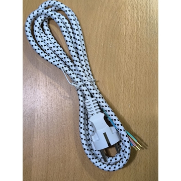 CABLE ALIMENTACION PLANCHA DE ROPA, 250V, FLEXIBLE, CABLE SILICONA COBRE, 3 HILOS, LARGO 2 MS 49DM036 - Imagen 1