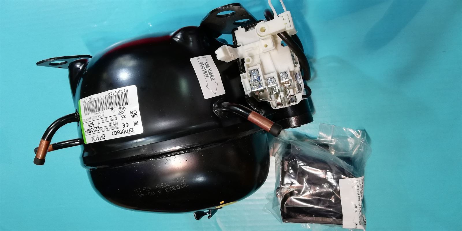 COMPRESOR FRIGORIFICO ALTA PRESION R134, 1/3 CV, 220V, EMBRACO, EMT6170Z - Imagen 4