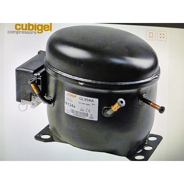 COMPRESOR FRIGORIFICO R134, 1/4 CV, ACC CUBIGEL, BAJA PRESION, 220V,  GL90AA - Imagen 1