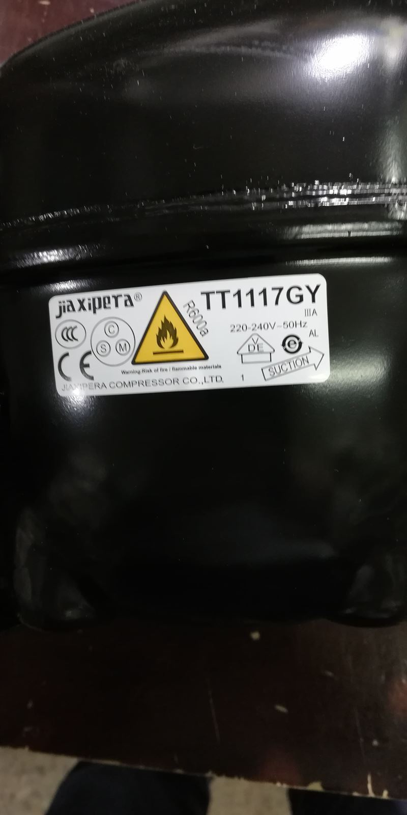 COMPRESOR FRIGORIFICO, R600, 1/5CV, 220V, 50Hz, BAJA PRESION, CON ARRANCADOR, TT1117GY - Imagen 2