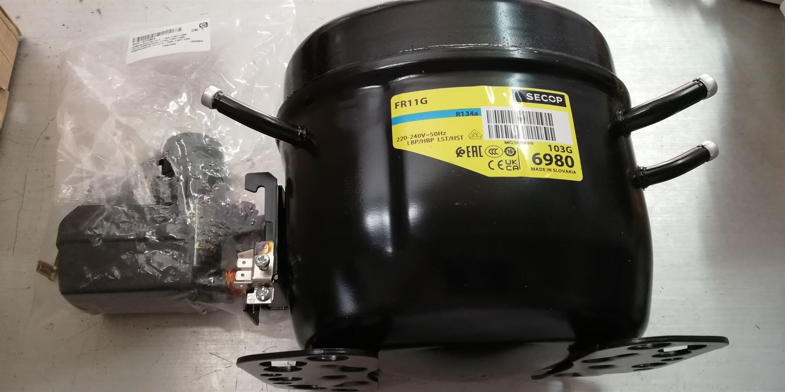 COMPRESOR FRIGORIFICO, SECOP, FR11G, R134A, 1/3 CV,  11854 - Imagen 1