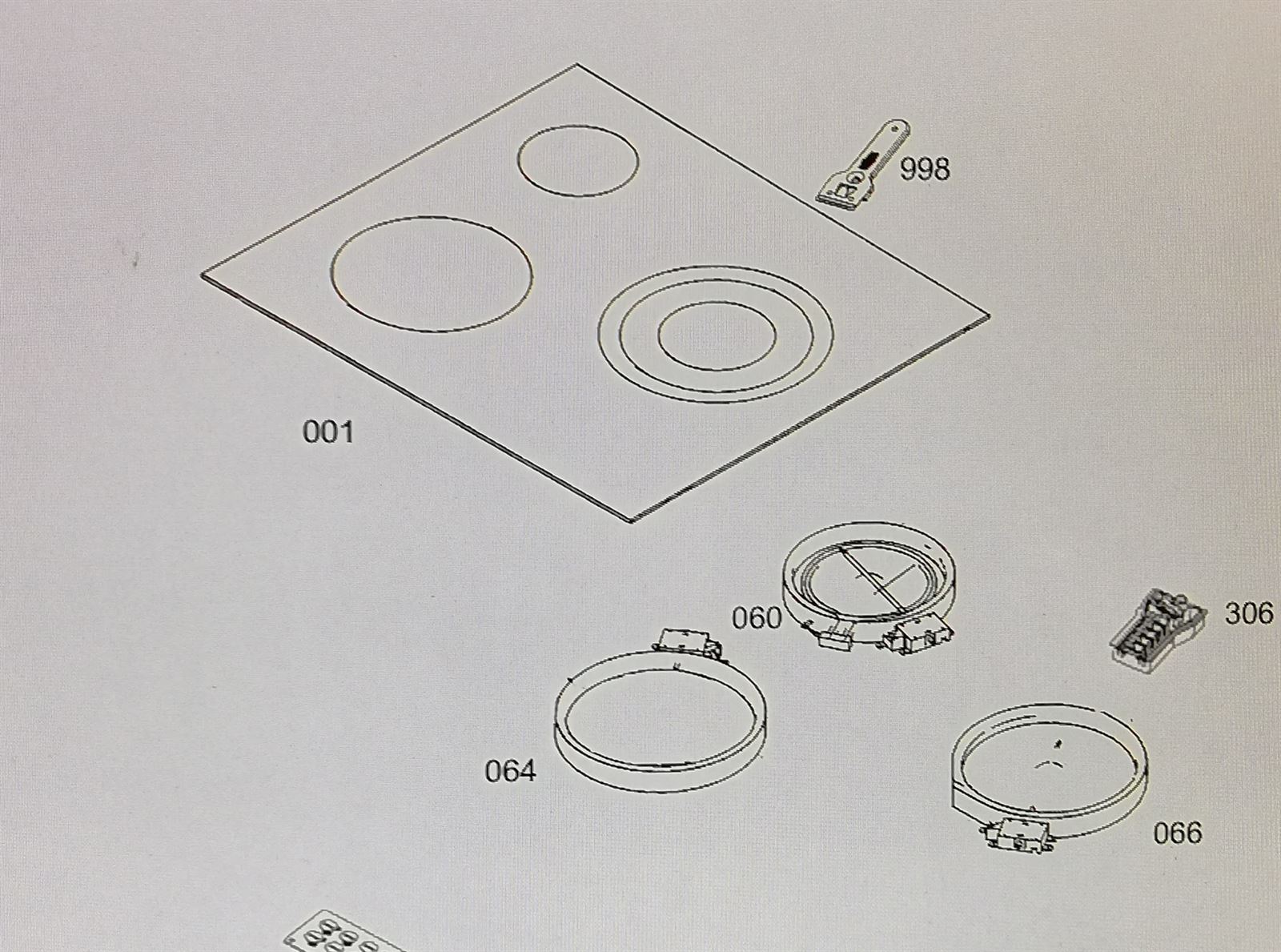 CRISTAL VITROCERAMICA 3 FUEGOS AEG, ELECTROLUX, RADIANTE, RECAMBIO ORIGINAL, 3877082119 - Imagen 1