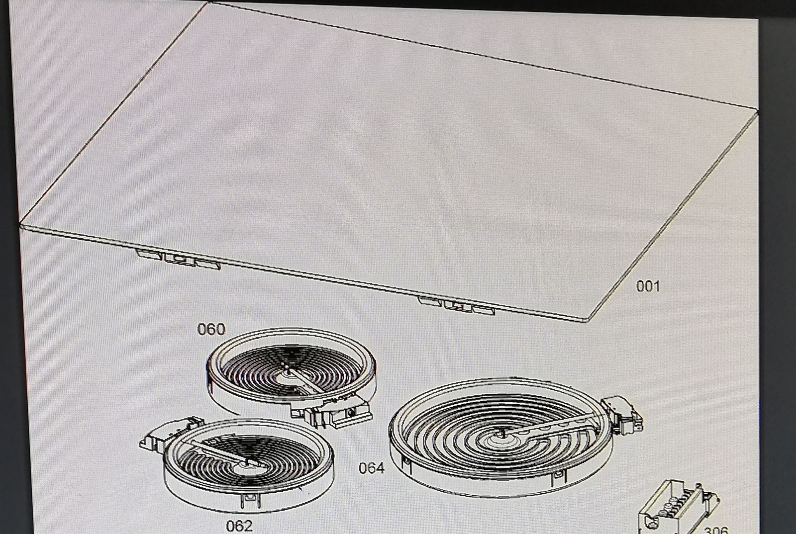 CRISTAL VITROCERAMICA 3 FUEGOS AEG, ELECTROLUX, RADIANTE, RECAMBIO ORIGINAL, 5610456112 - Imagen 1