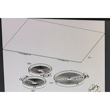 CRISTAL VITROCERAMICA 3 FUEGOS AEG, ELECTROLUX, RADIANTE, RECAMBIO ORIGINAL, 5610456112 - Imagen 1