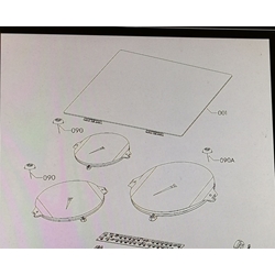 CRISTAL VITROCERAMICA 3 FUEGOS AEG, INDUCCION, NEGRO, IKB63435FB, 590X520M, RECAMBIO ORIGINAL,  5551127375 - Imagen 1