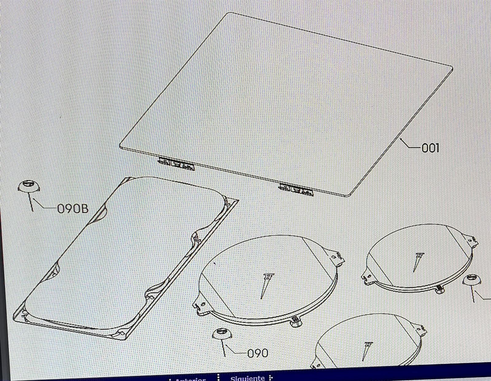 CRISTAL VITROCERAMICA 4 FUEGOS, 1 RECTANGULAR, 3 CIRCULARES, AEG, NEGRO, 910X520MM, IKE95771FB QV2, 949597900, 8585551132972 - Imagen 1