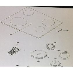CRISTAL VITROCERAMICA 4 FUEGOS ZANUSSI, 2 INDUCCION DELANTE + 2 RADIANTE DETRAS, RECAMBIO ORIGINAL, 3307191118 - Imagen 1