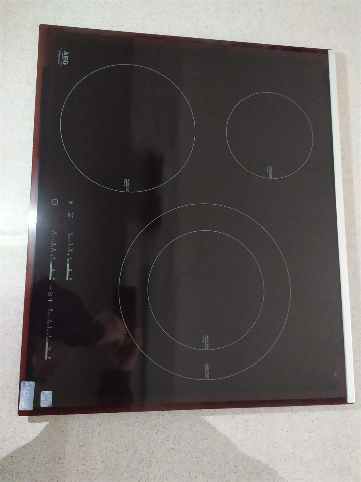 CRISTAL VITROCERAMICA AEG, 3 FUEGOS, INDUCCION, 620X520 MM, (ORIGINAL, REACONDICIONADO), 3877172118,  3876250113 - Imagen 1
