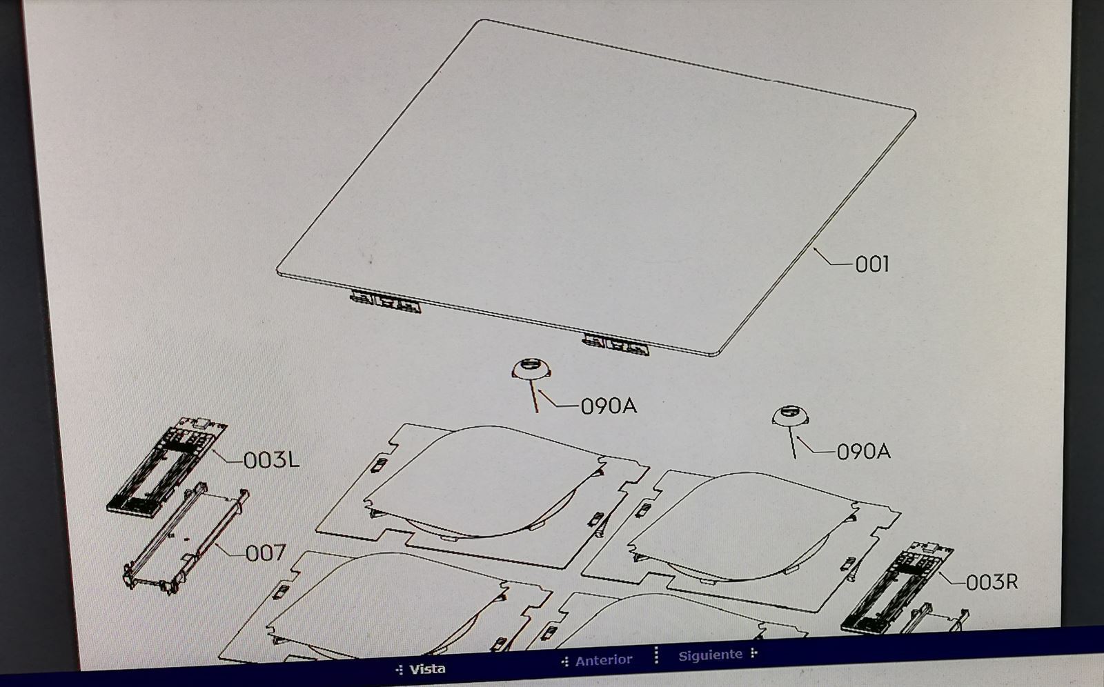 CRISTAL VITROCERAMICA AEG, INDUCCION 4 FUEGOS, IKE74451FB NC4, 710X520MM, RECAMBIO ORIGINAL, 5551127839 - Imagen 1