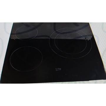 CRISTAL VITROCERAMICA BEKO, ARCELIK, INDESIT, BBSE12120XD, RECAMBIO ORIGINAL, 590X520MM, NEGRO, C00893474 - Imagen 1