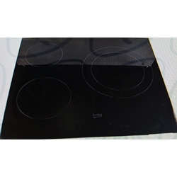 CRISTAL VITROCERAMICA BEKO, BBSE12120XD, RECAMBIO ORIGINAL, 590X520MM, NEGRO, C00893474 - Imagen 1