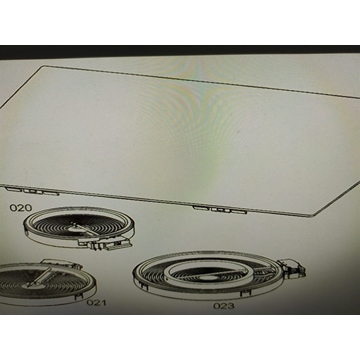 CRISTAL VITROCERAMICA ELECTROLUX, NEGRO, 3 FUEGOS, RECAMBIO ORIGINAL, 590X520, 5551121774 - Imagen 1