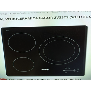 CRISTAL VITROCERAMICA FAGOR, 3 FUEGOS (SOLO CRISTAL), RECAMBIO ORIGINAL, 2V33TS,  AS0000077 - Imagen 1