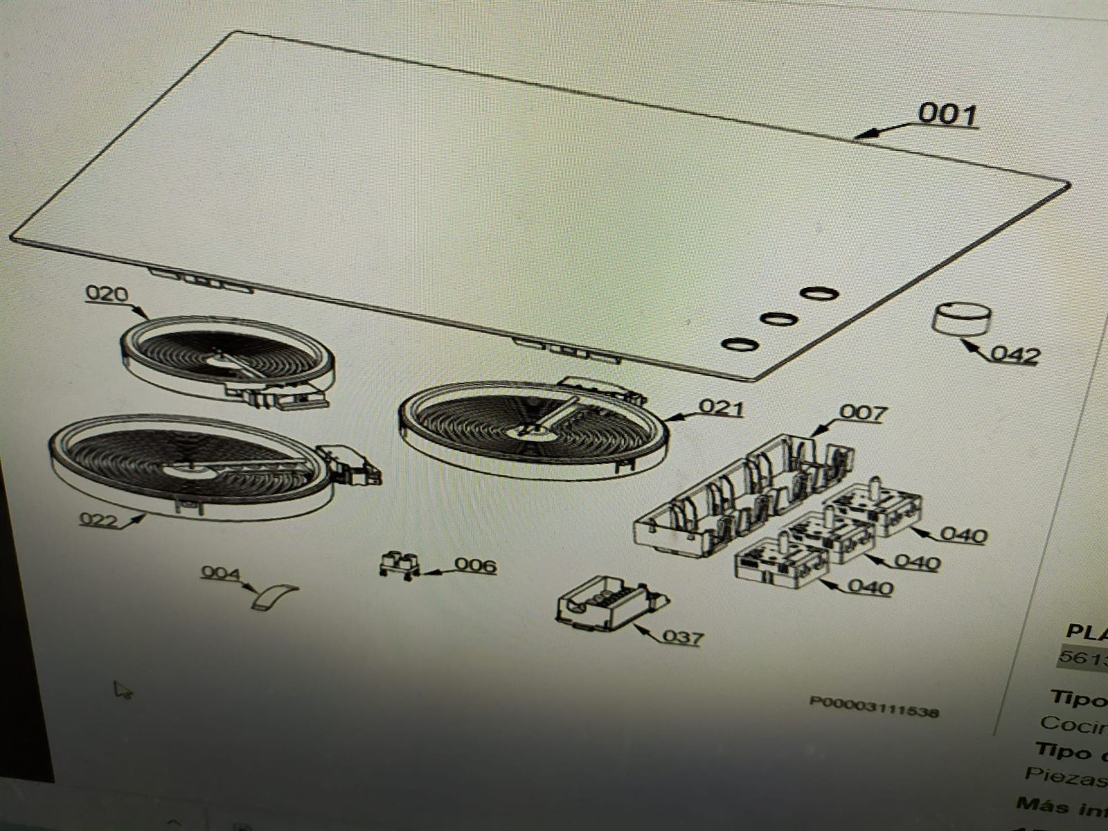 CRISTAL VITROCERAMICA IKEA, MODELO LAGAN HGC3K, 94959336901,    5613293116 - Imagen 1