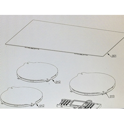 CRISTAL VITROCERAMICA INDUCCION 3 FUEGOS, AEG ELECTROLUX, HK693320FG, RECAMBIO ORIGINAL, 590X520 MM, 8085994013 - Imagen 1