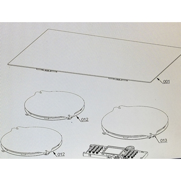 CRISTAL VITROCERAMICA INDUCCION 3 FUEGOS, AEG ELECTROLUX, HK693320FG, RECAMBIO ORIGINAL, 590X520 MM, 8085994013 - Imagen 1