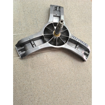 EJE CESTO LAVADORA AEG, CRUCETA, ALTO 101MM, CASQUILLO 35MM, EJE 25/30MM, POLEA14/24MM, BRAZO225MM, TORNILLO POLEA M10, TORNILLOS BRAZO M8, 132149016 - Imagen 1