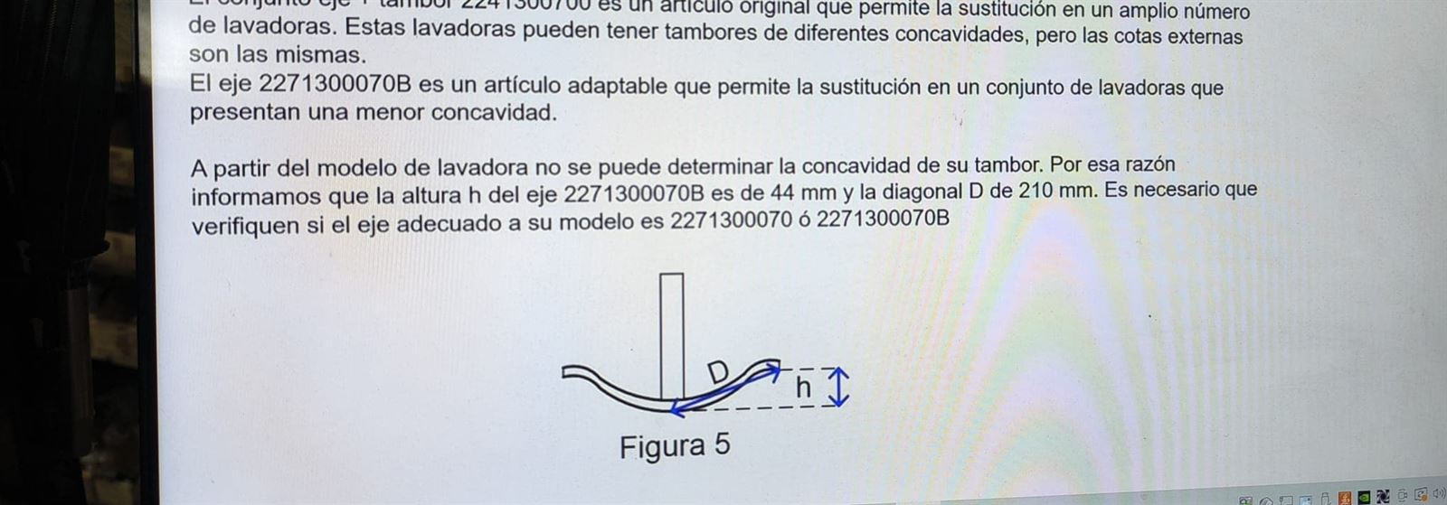 EJE CESTO LAVADORA BOSCH, BALAY, WAE24472FF, 00773699C, 2271300070 - Imagen 2