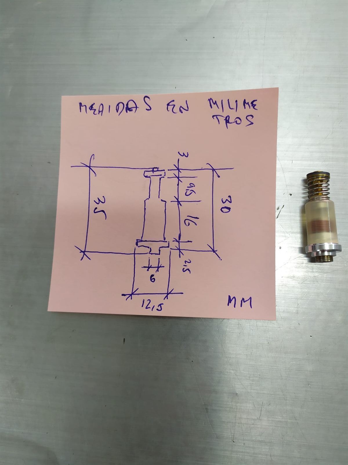 ELECTROIMAN GRIFO GAS, LARGO 35 MM, 2648/4, ORKLI-2B, 4244/4,  FVP1601, 40-2024, DIAMETRO 12,5/8,5 MM,   9708 - Imagen 1