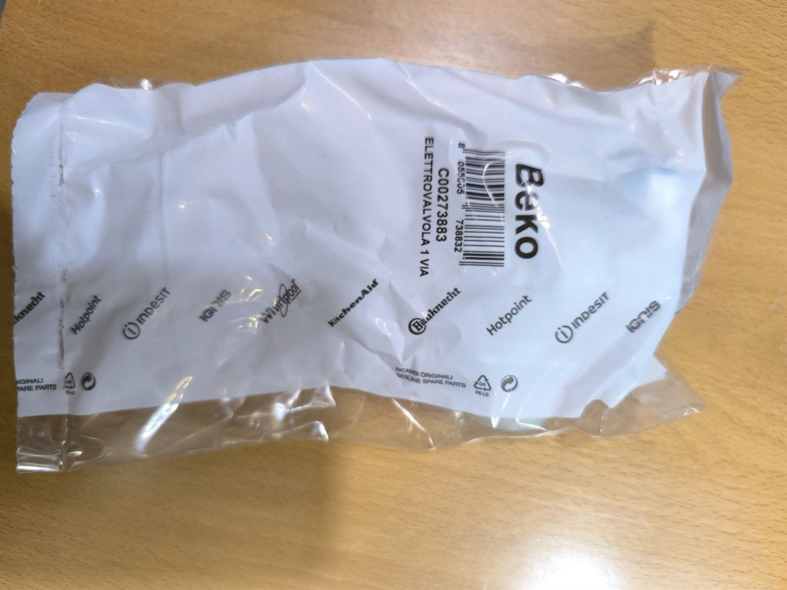 ELECTROVALVULA LAVAVAJILLAS BEKO, 1 VIA, 220V, 180º, ENTRADA 3/4, SALIDA 12MM, RECAMBIO ORIGINAL, C00273883 - Imagen 3