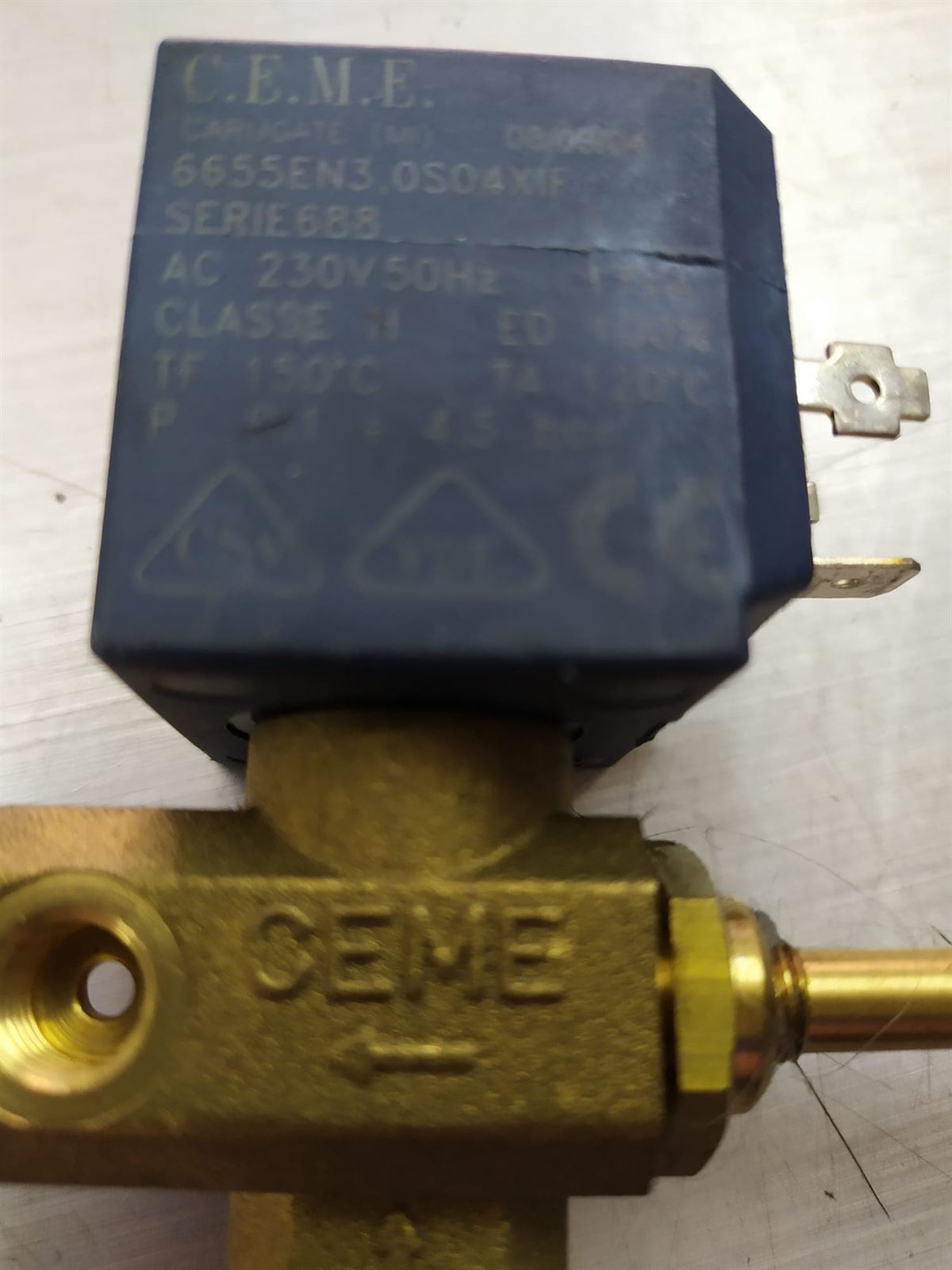 ELECTROVALVULA VAPORETA, 230V, 17W, TA120ºC, TF150º, 4,5 BAR, EJE 50MM,     4001331 - Imagen 1