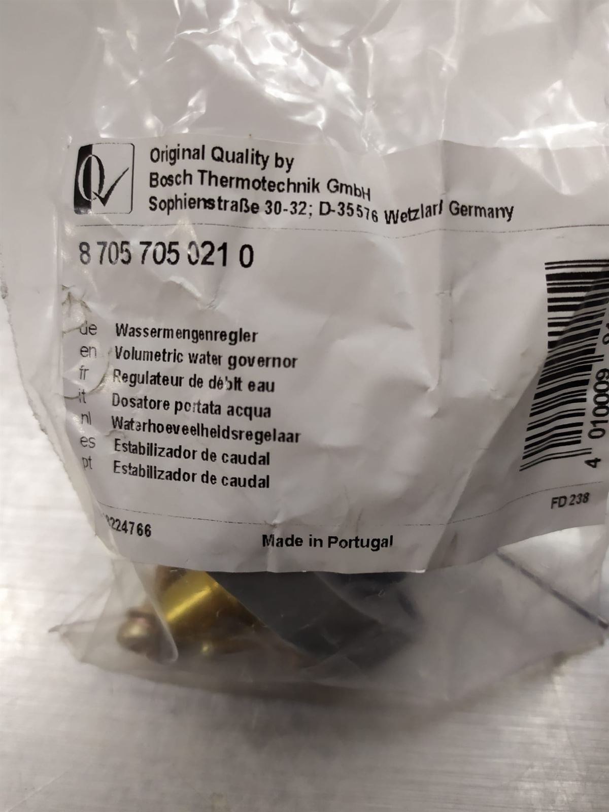 ESTABILIZADOR CAUDAL CALENTADOR CALDERA JUNKERS, RECAMBIO ORIGINAL,  5262484051 - Imagen 1
