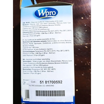 FILTRO AGUA FRIGORIFICO SAMSUNG, MAYTAG, LG, CALIDAD ALTERNATIVA, 5181700592 - Imagen 2