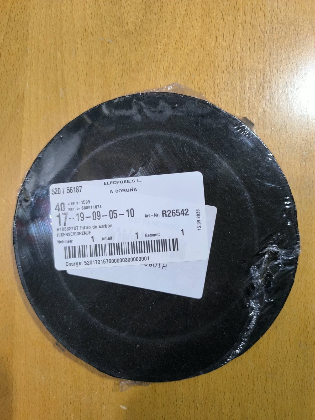 FILTRO CARBON ASPIRADOR HISENSE, GORENJE, RECAMBIO ORIGINAL, R26542 - Imagen 2
