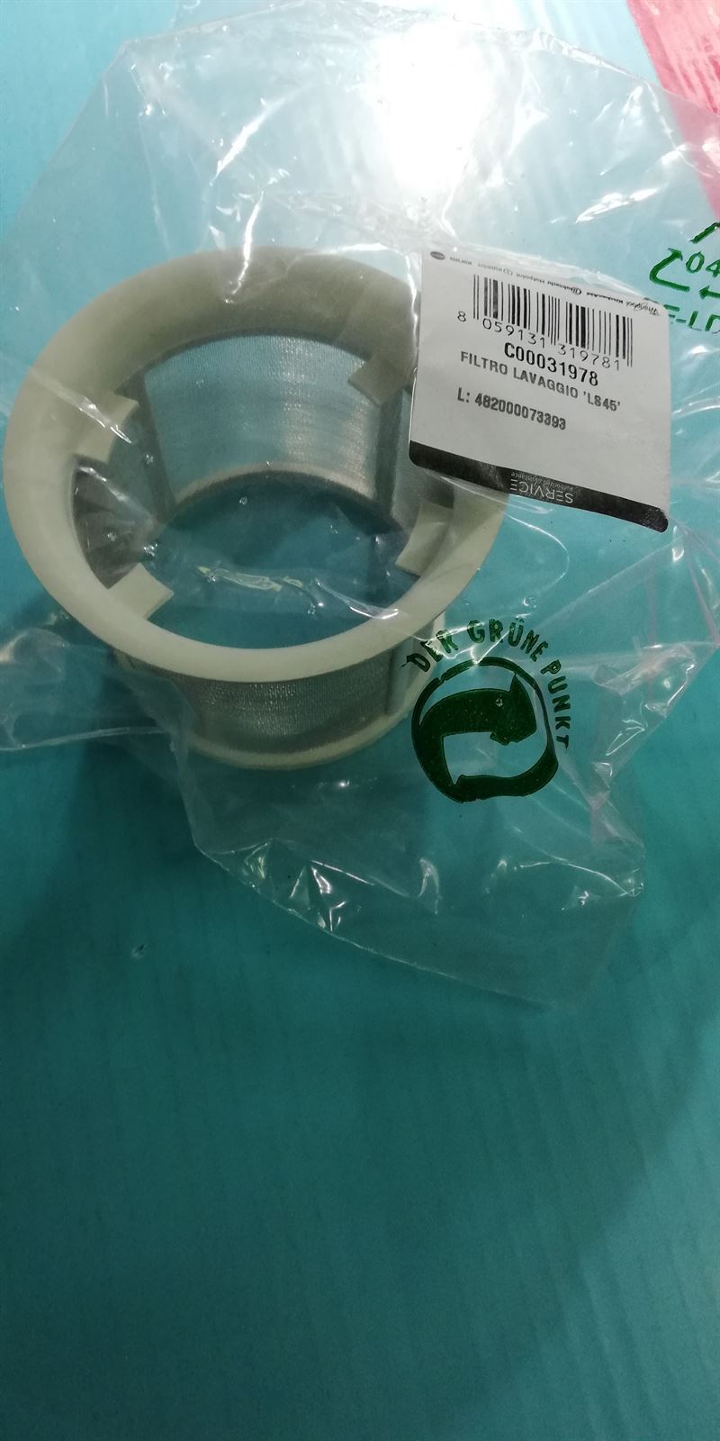 FILTRO LAVAVAJILLAS INDESIT, WHIRLPOOL,  482000073393 - Imagen 2