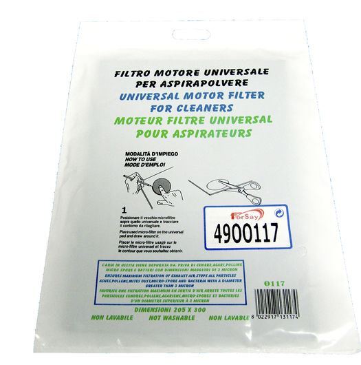 FILTRO UNIVERSAL MOTOR ASPIRADOR 205X300MM 49OO117 - Imagen 1