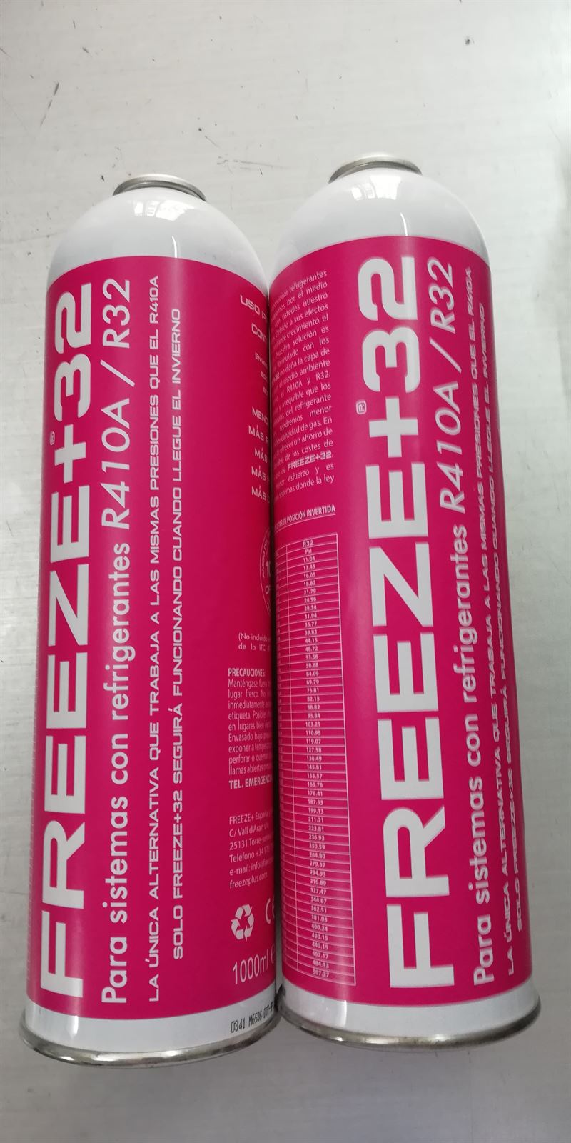 GAS REFRIGERANTE FREEZE+32, R410A, R32, 350 GRAMOS, 1000 MILILITROS, 2 UNIDADES,  6750010002 - Imagen 3