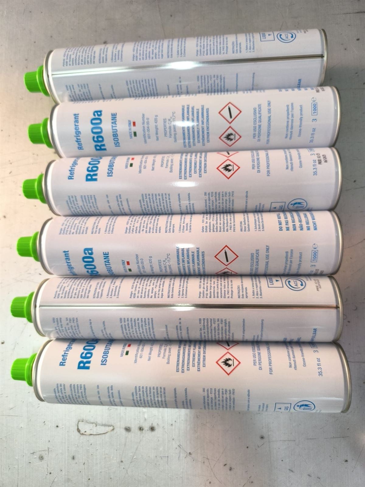 GAS REFRIGERANTE R600A,R600, CAJA DE 6 UNIDADES, 6750010600M - Imagen 1