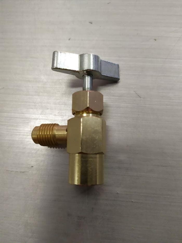 Grifo botella gas refrigerante (valido para botellas 6750010000,6750010001,6750010002) R134/ R22/R404/R407,R410,R32,   6700090004 - Imagen 2