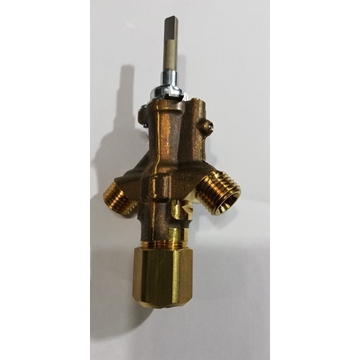 GRIFO GAS COPRECI HORNO COCINA ALASKA, SALIDA QUEMADOR GRILL, SALIDA QUEMADOR INFERIOR, 2 TERMOPAR M8, EJE 6MM, M14, LARGO 117MM, BRIDA CENTRO TORNILLOS 30MM, 93030182 - Imagen 1