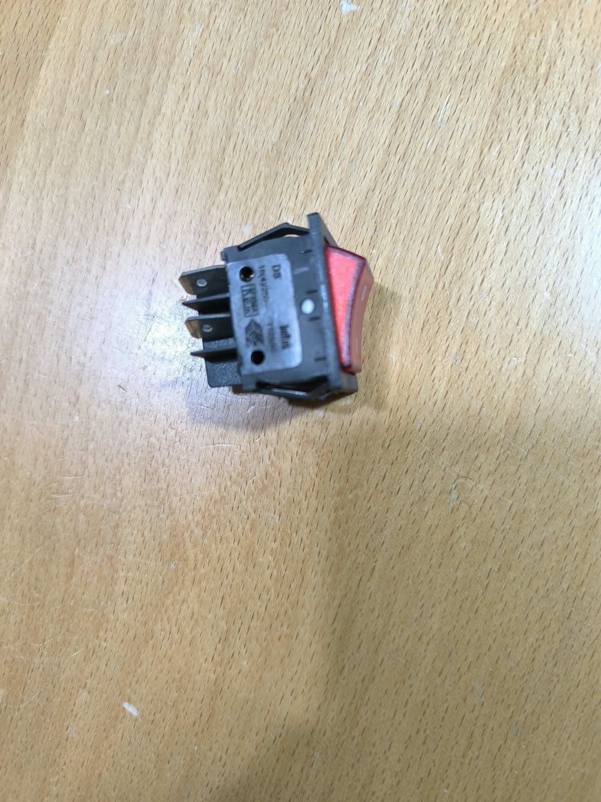INTERRUPTOR BASCULANTE, MONTAJE 30X22MM, CON LUZ, ROJO, 4 CONTACTOS, 16 A, 2 NO, 250V, FASTON 6,3MM, 301001 - Imagen 2