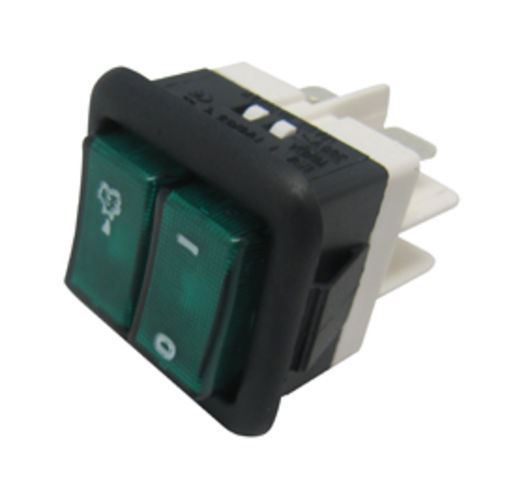 INTERRUPTOR DOBLE UNIPOLAR LUMINOSO VERDE 220V 50H 49HF134 - Imagen 1