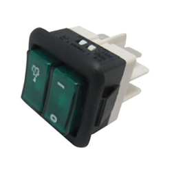 INTERRUPTOR DOBLE UNIPOLAR LUMINOSO VERDE 220V 50H 49HF134 - Imagen 1